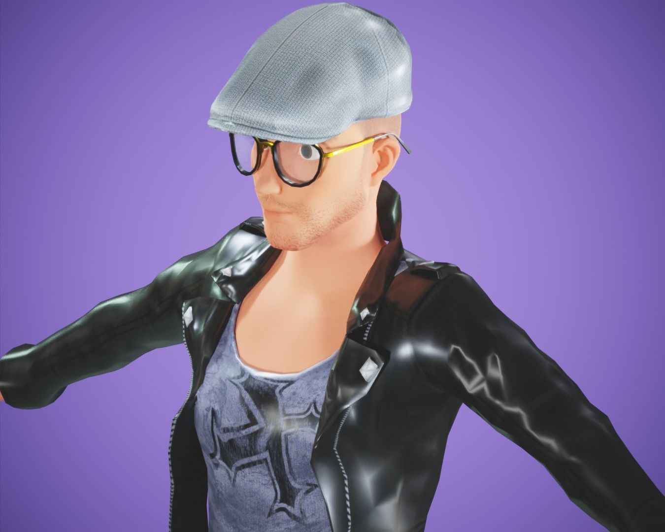 cartoon rigged  man Low-poly 3D model_7