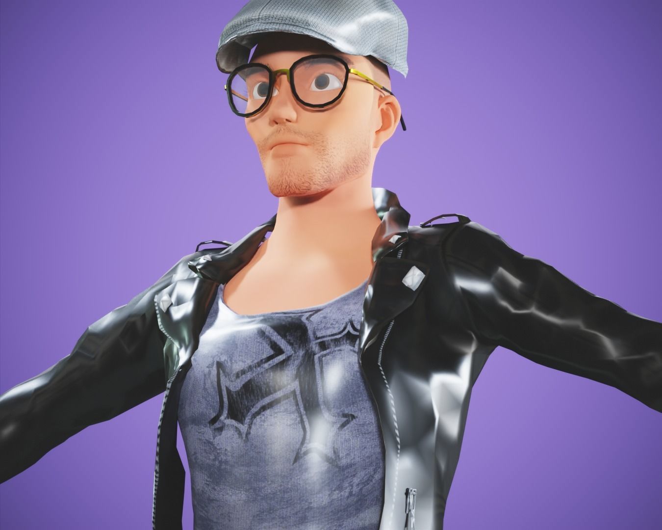 cartoon rigged  man Low-poly 3D model_2