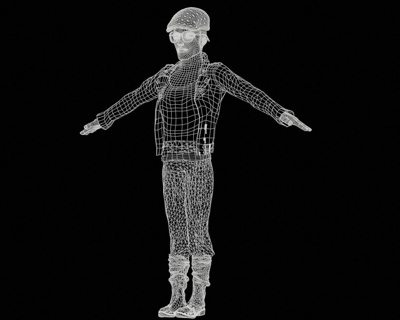 cartoon rigged  man Low-poly 3D model_8