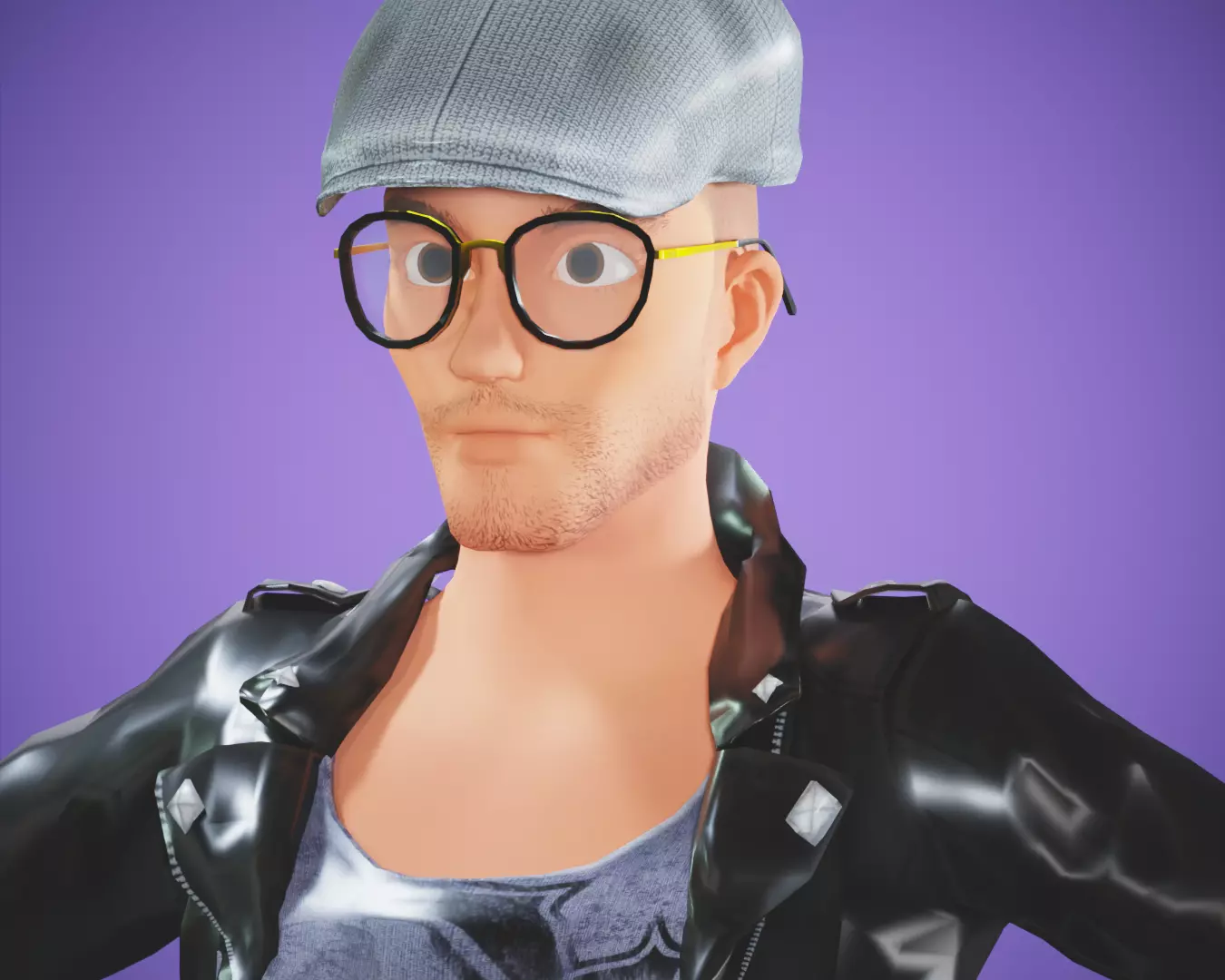 cartoon rigged  man Low-poly 3D model_0