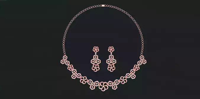 Women luxury Necklace with earrings Set 