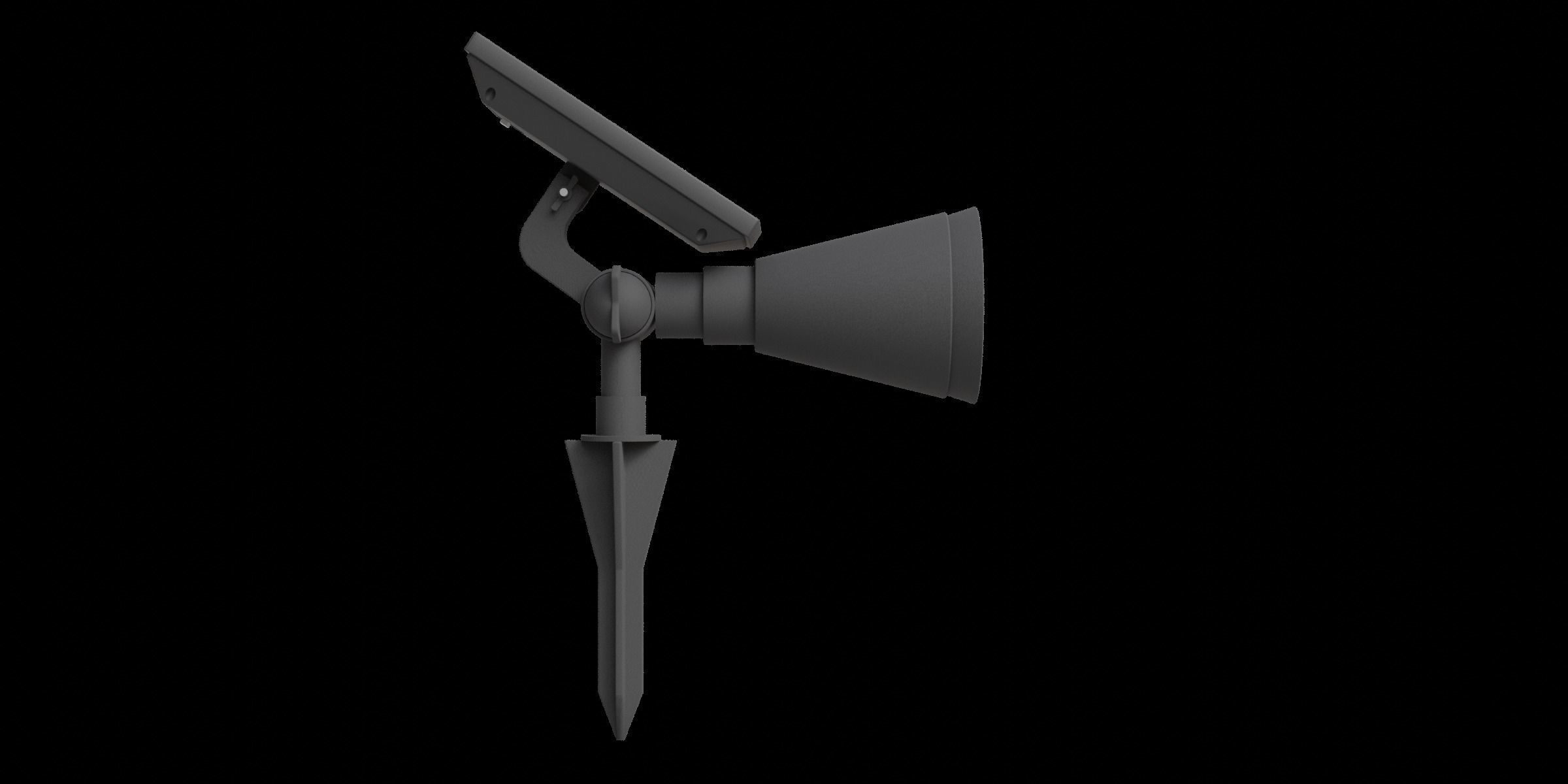 Modern Solar 30 Lumen Black Spot Light Low-poly 3D model_6