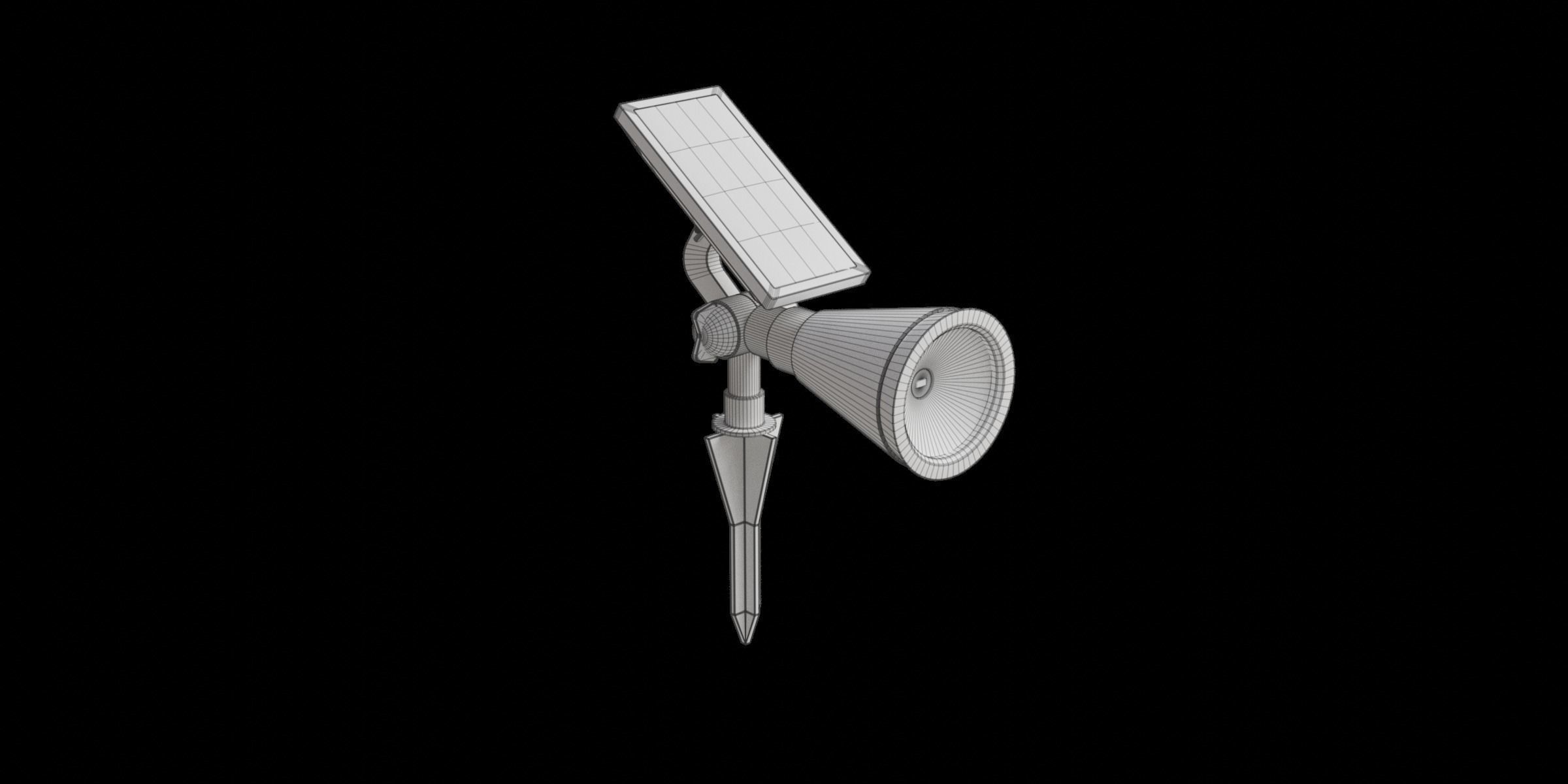 Modern Solar 30 Lumen Black Spot Light Low-poly 3D model_3