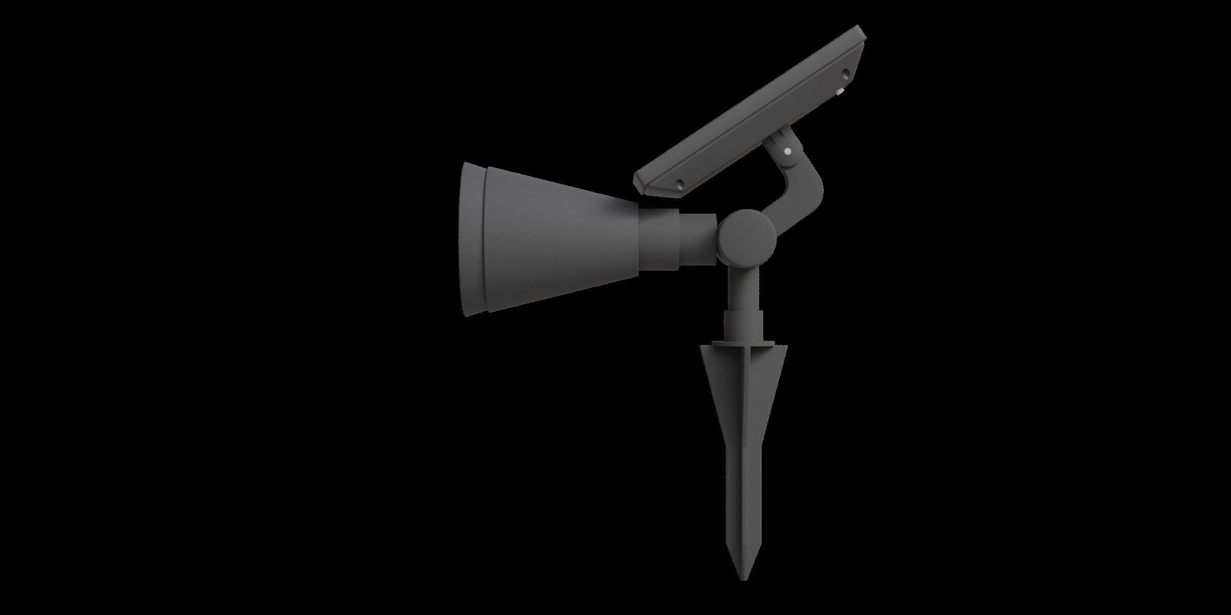 Modern Solar 30 Lumen Black Spot Light Low-poly 3D model_8