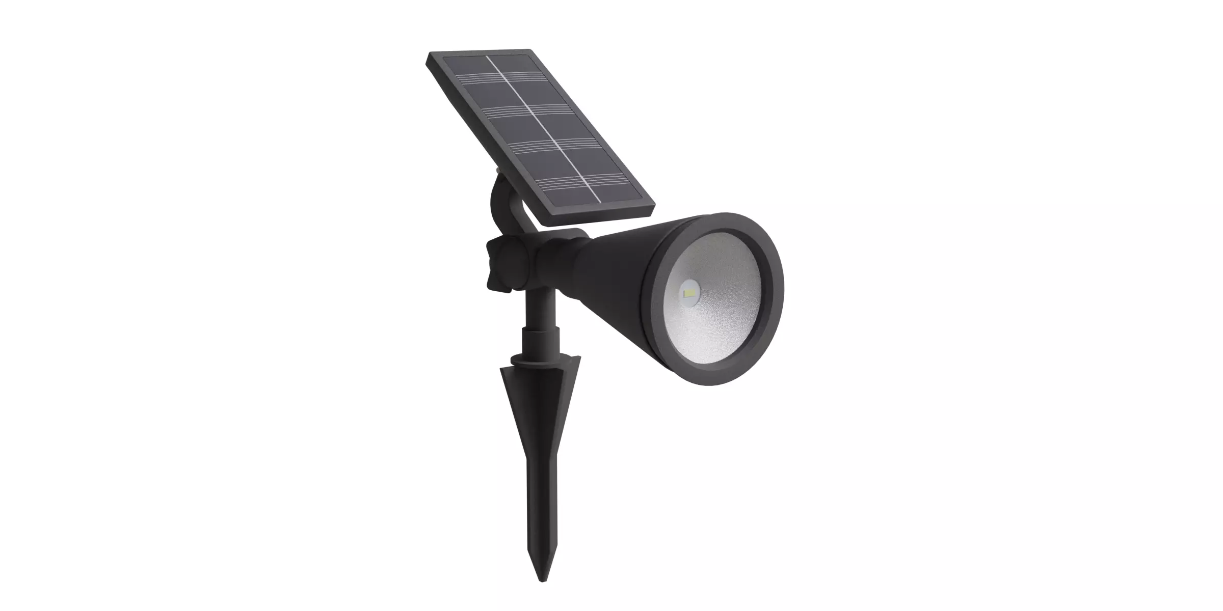 Modern Solar 30 Lumen Black Spot Light Low-poly 3D model_0