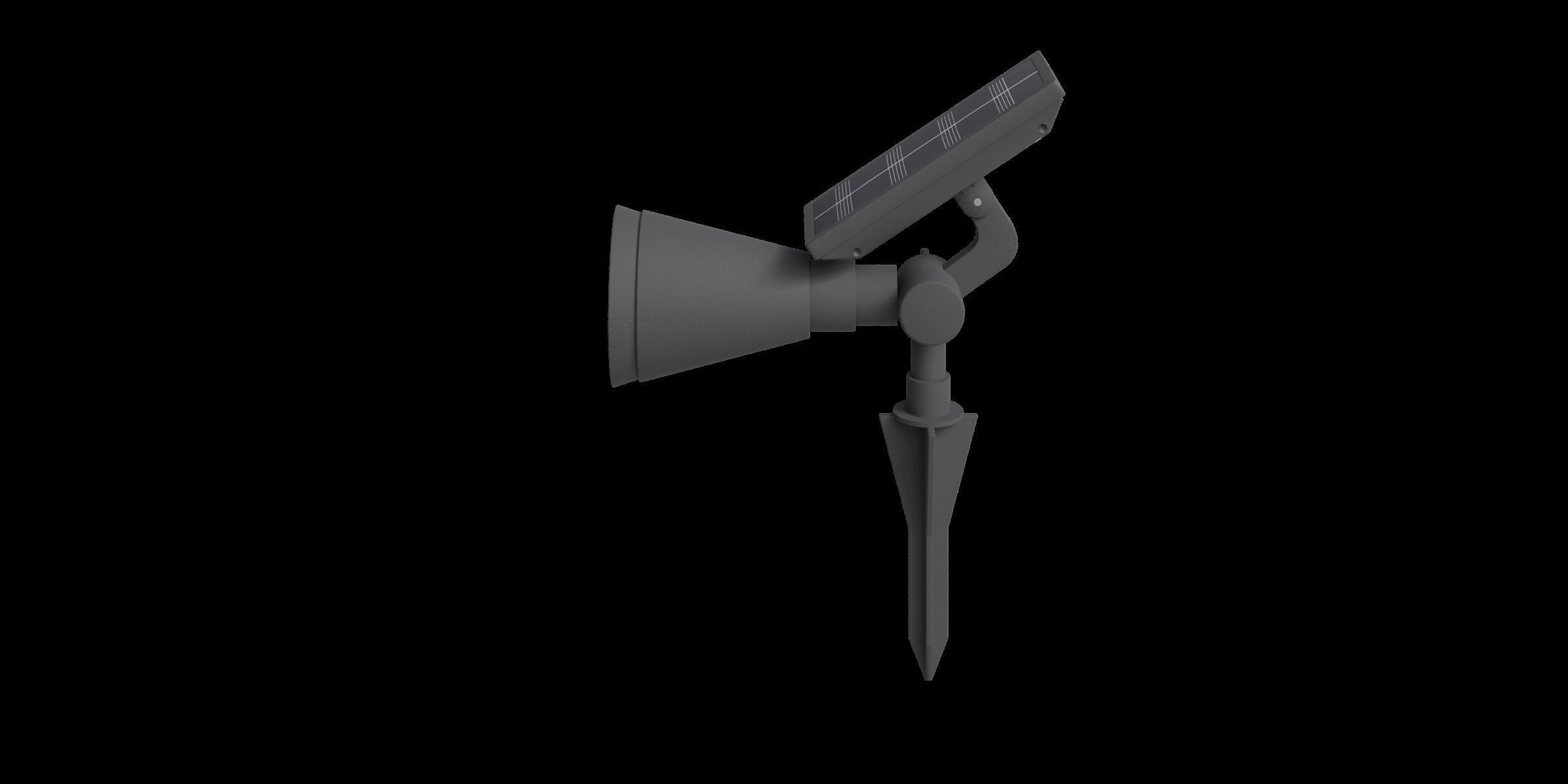 Modern Solar 30 Lumen Black Spot Light Low-poly 3D model_12