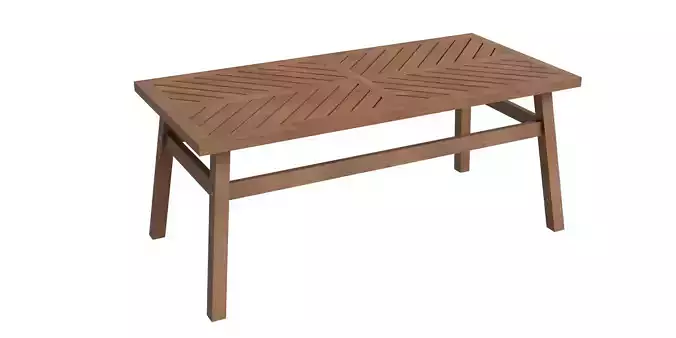 Boho Acacia Wood Chevron Top Outdoor Coffee Table