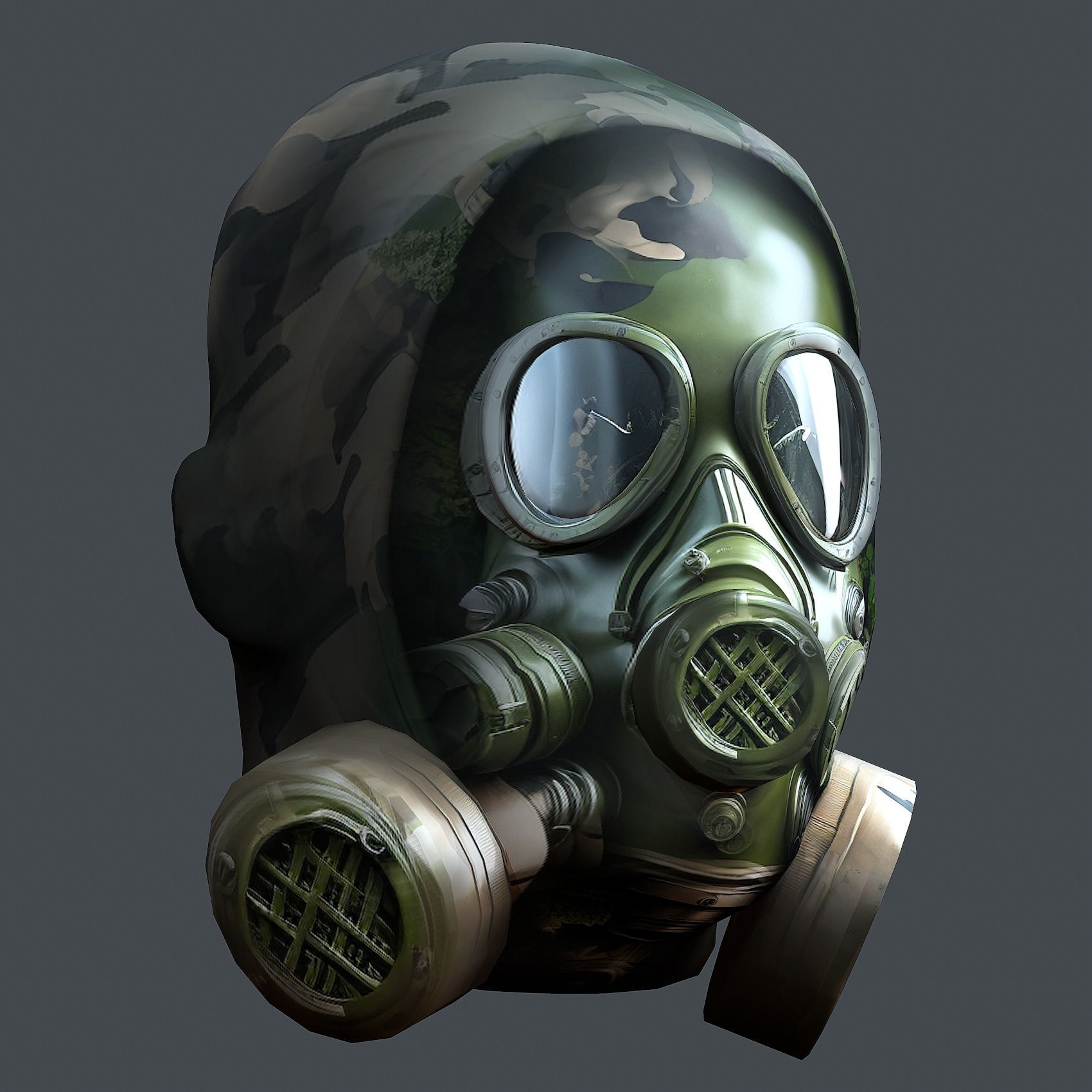 Helmet 3d model military combat Military Low-poly Low-poly 3D model_2