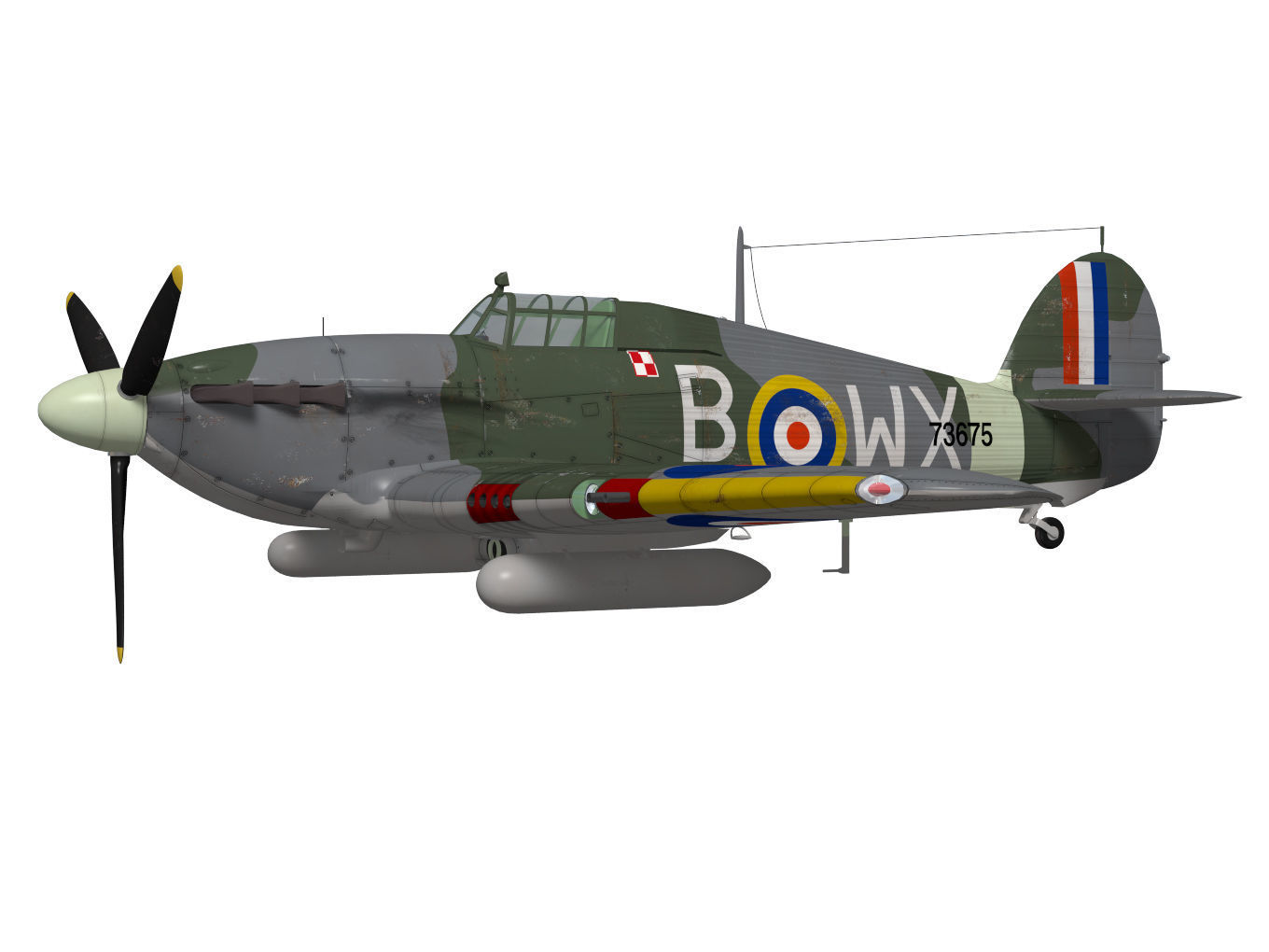Hawker Hurricane MK2b 3D model_2