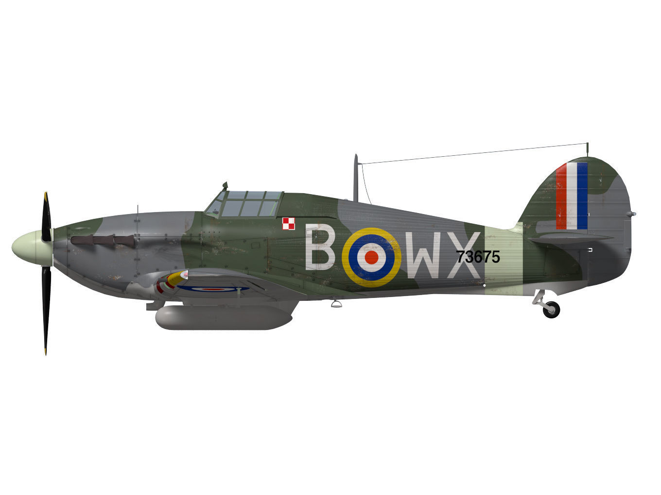 Hawker Hurricane MK2b 3D model_8
