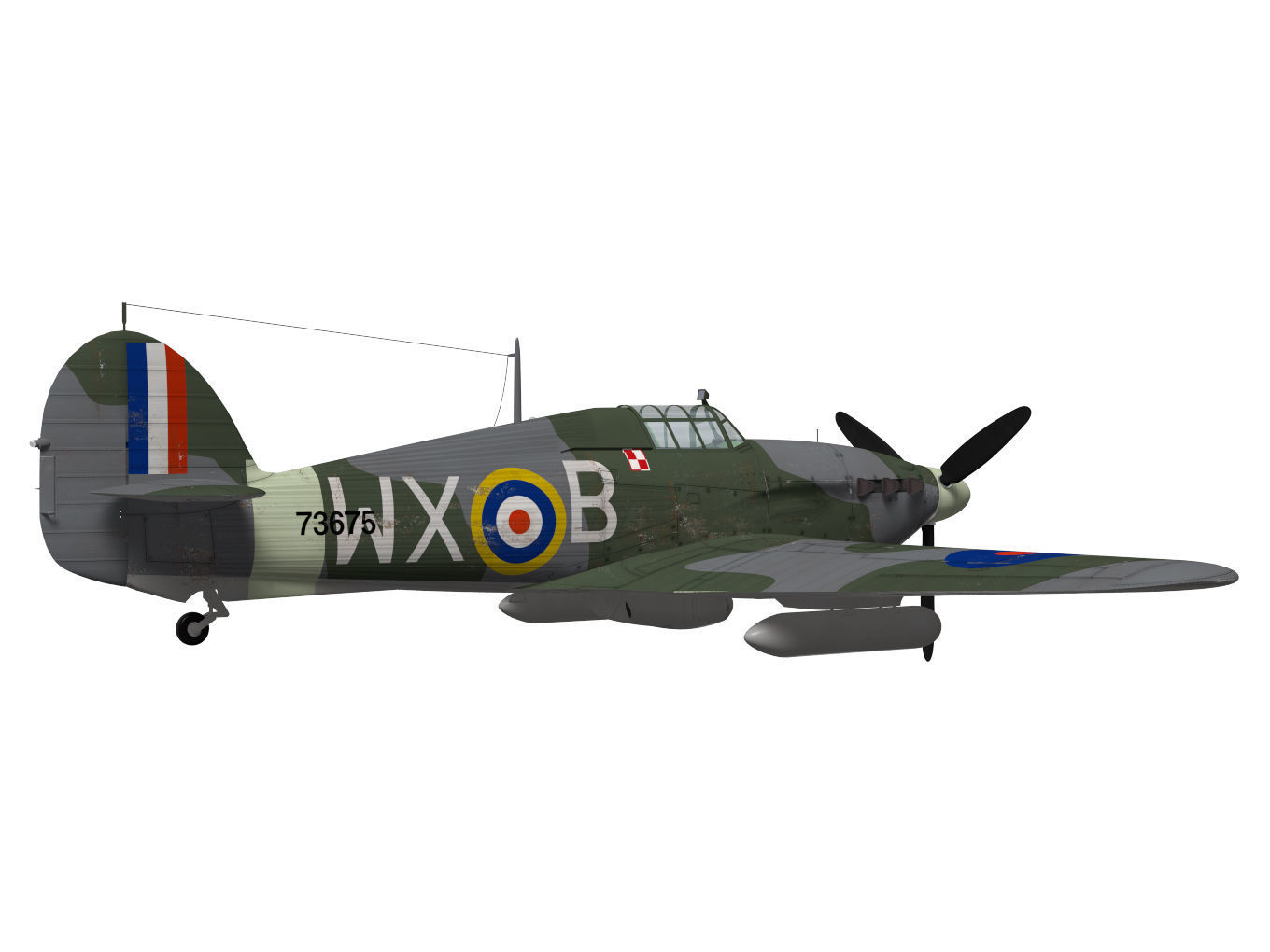 Hawker Hurricane MK2b 3D model_4