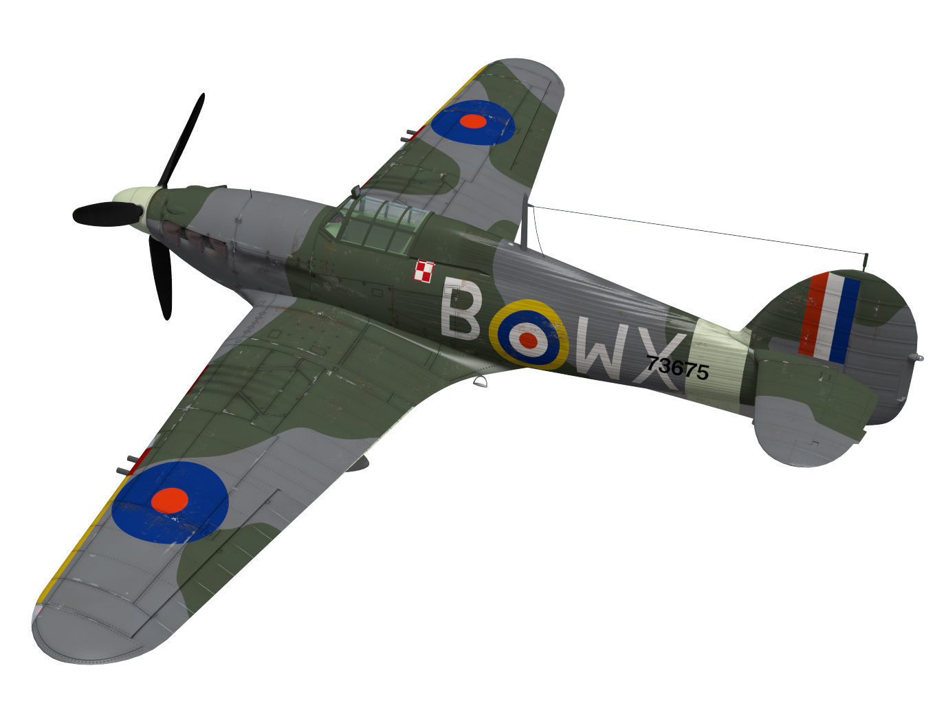 Hawker Hurricane MK2b 3D model_1