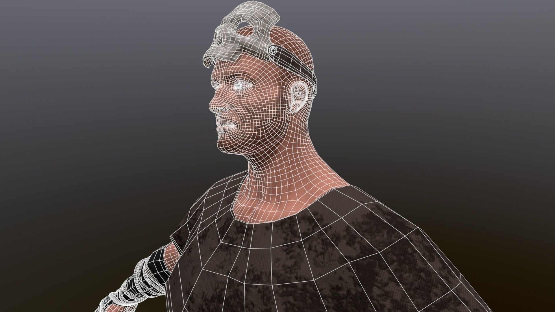 Shaman Low-poly 3D model_7