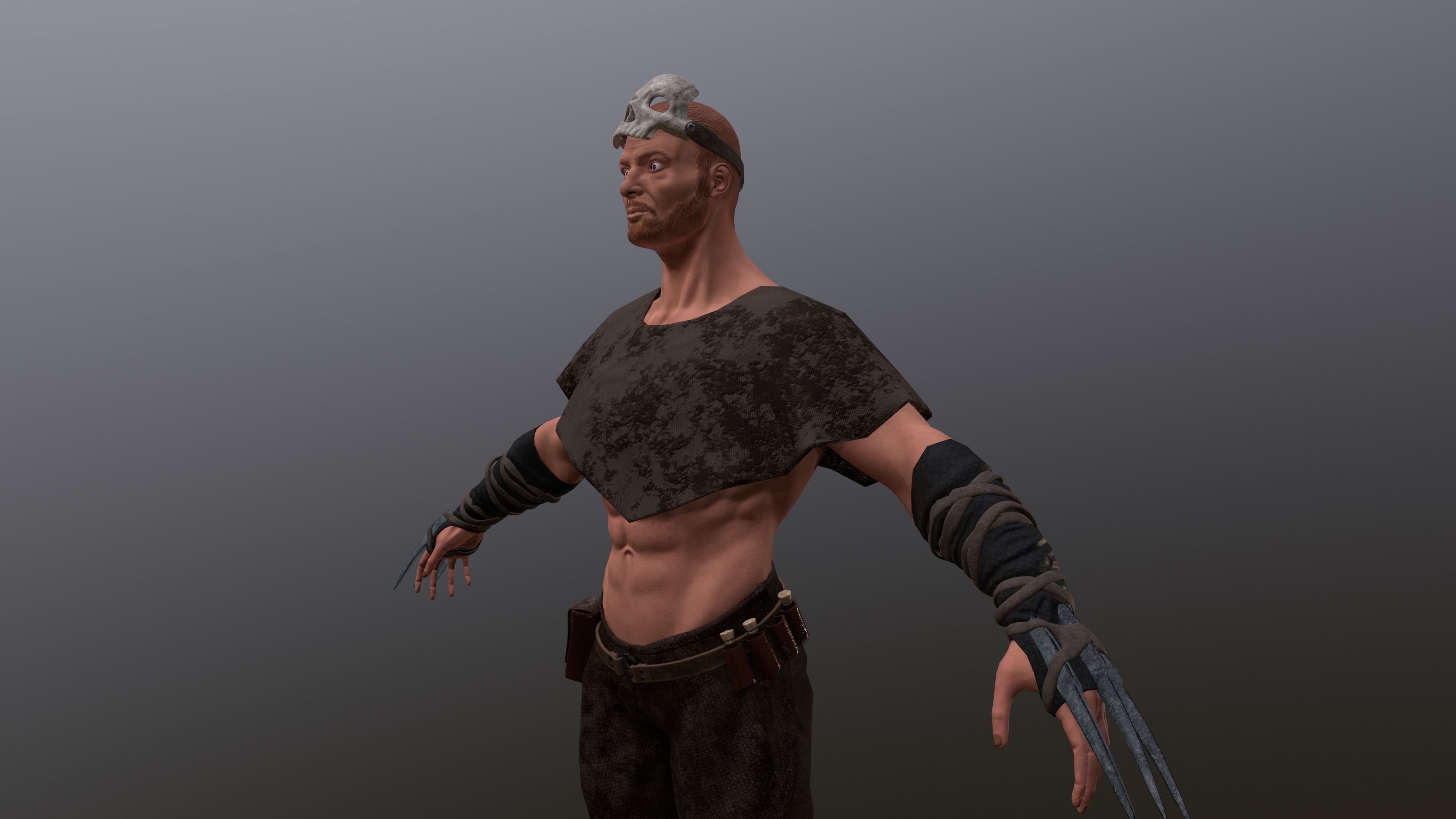 Shaman Low-poly 3D model_4