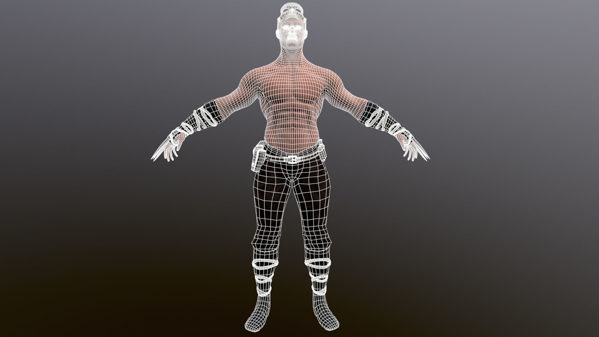 Shaman Low-poly 3D model_5