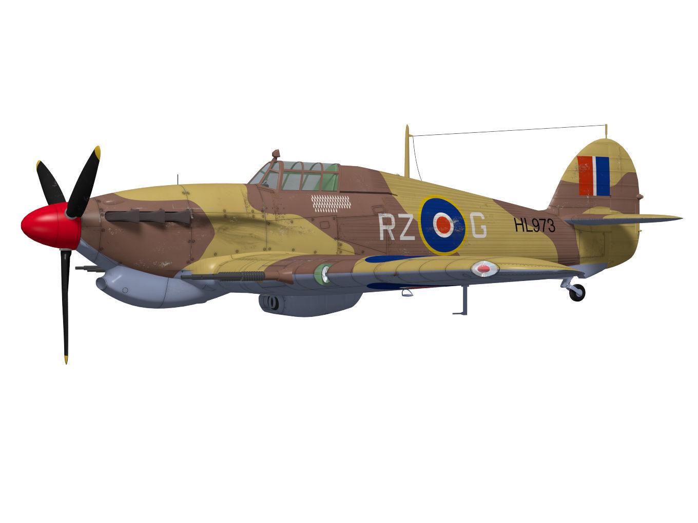 Hawker Hurricane MK2c 3D model_2