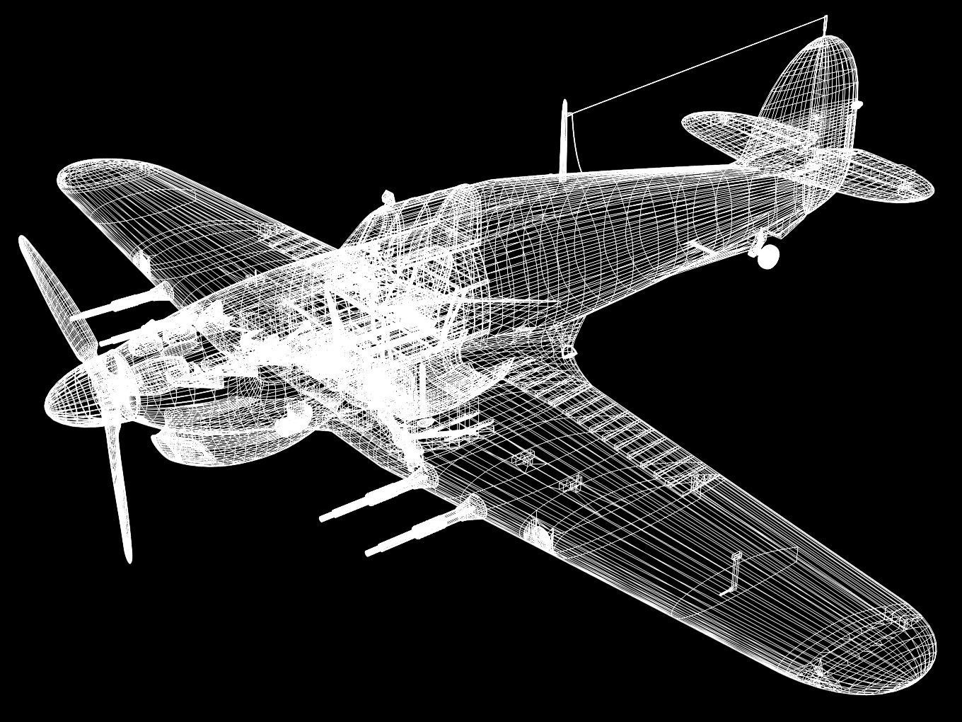 Hawker Hurricane MK2c 3D model_14