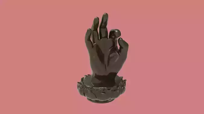Buddha Hand with Lotus 3D print model