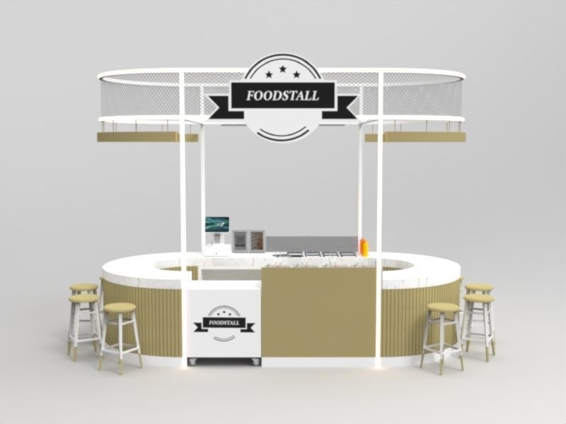 Food Stall Booth Design 3D model_2