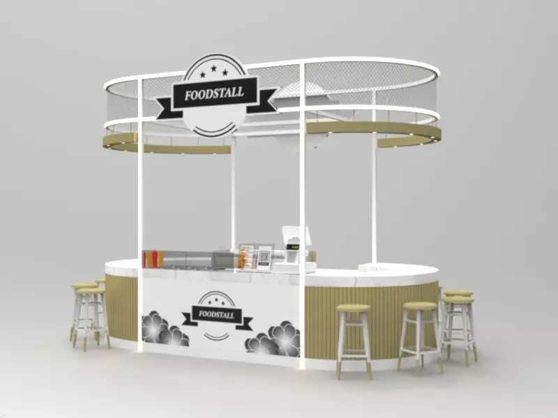 Food Stall Booth Design 3D model_0