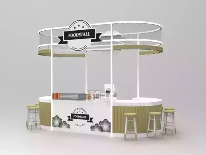 Food Stall Booth Design 3D model