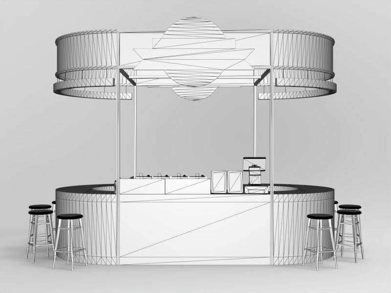 Food Stall Booth Design 3D model_5
