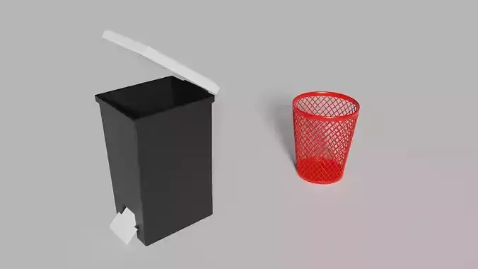 Low-poly Trash can Low-poly 3D model