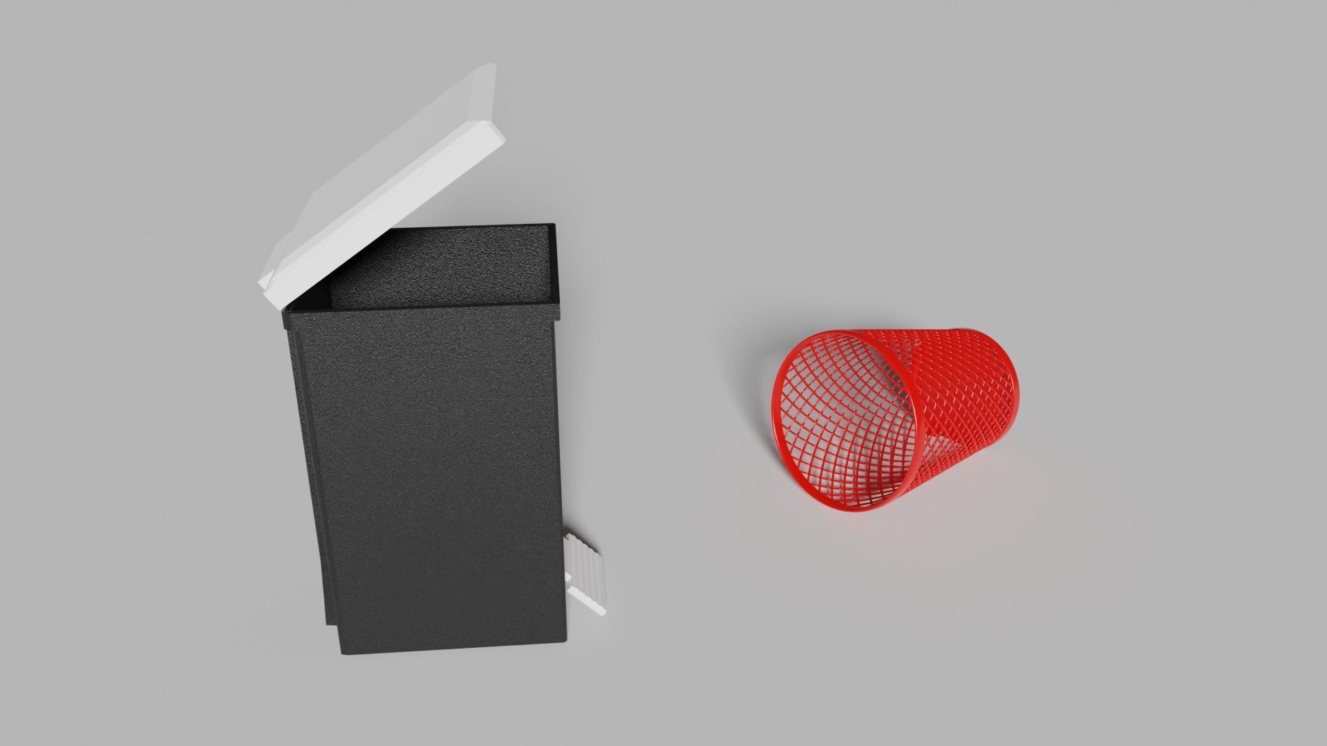 Low-poly Trash can Low-poly 3D model_1