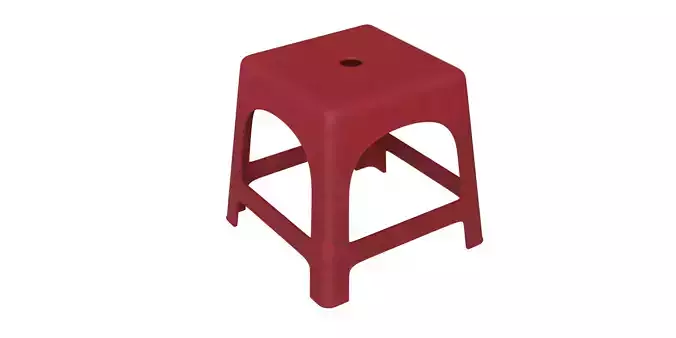 Dirty Plastic Chair Low-poly 3D model