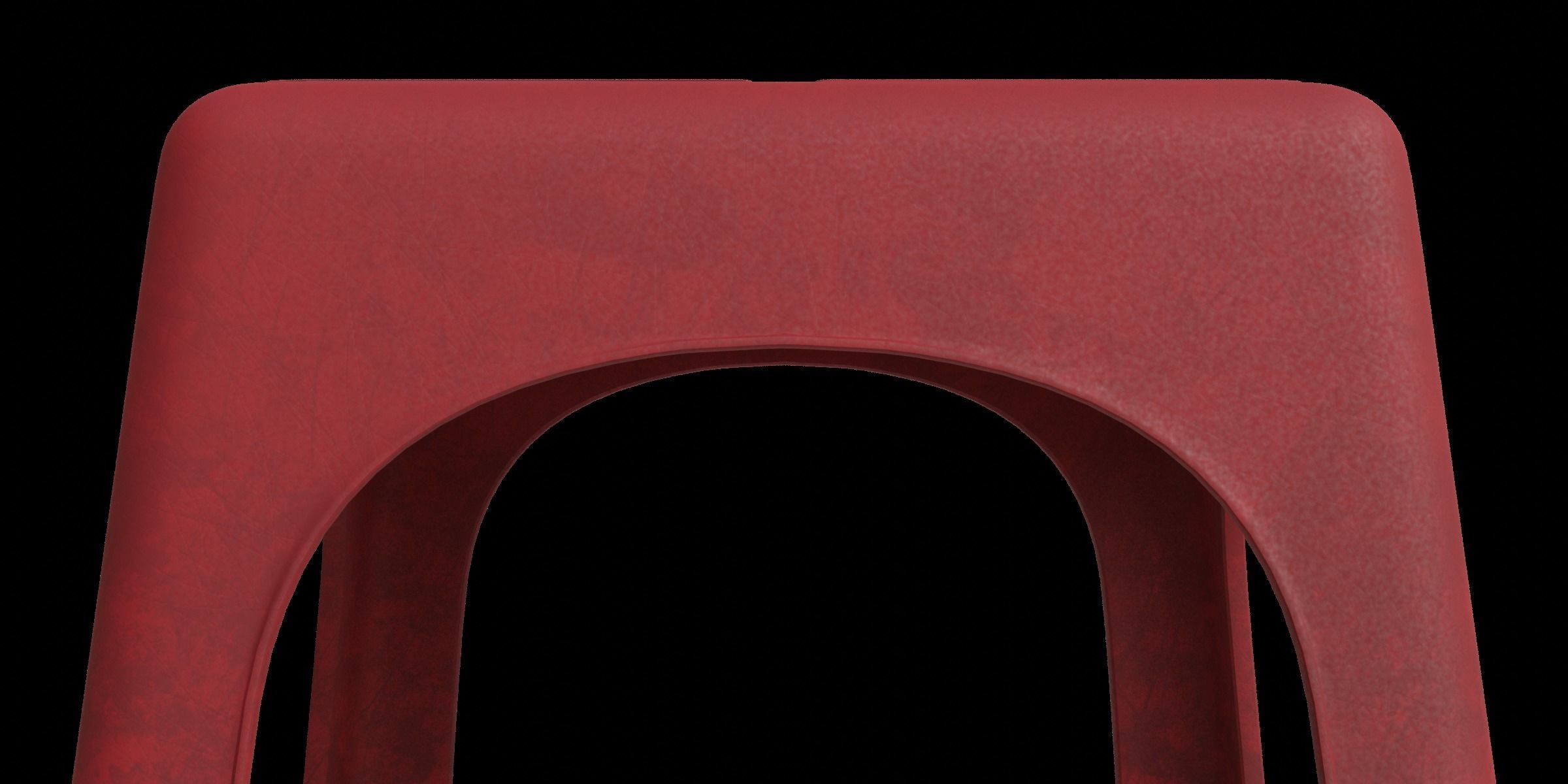 Dirty Plastic Chair Low-poly 3D model_7