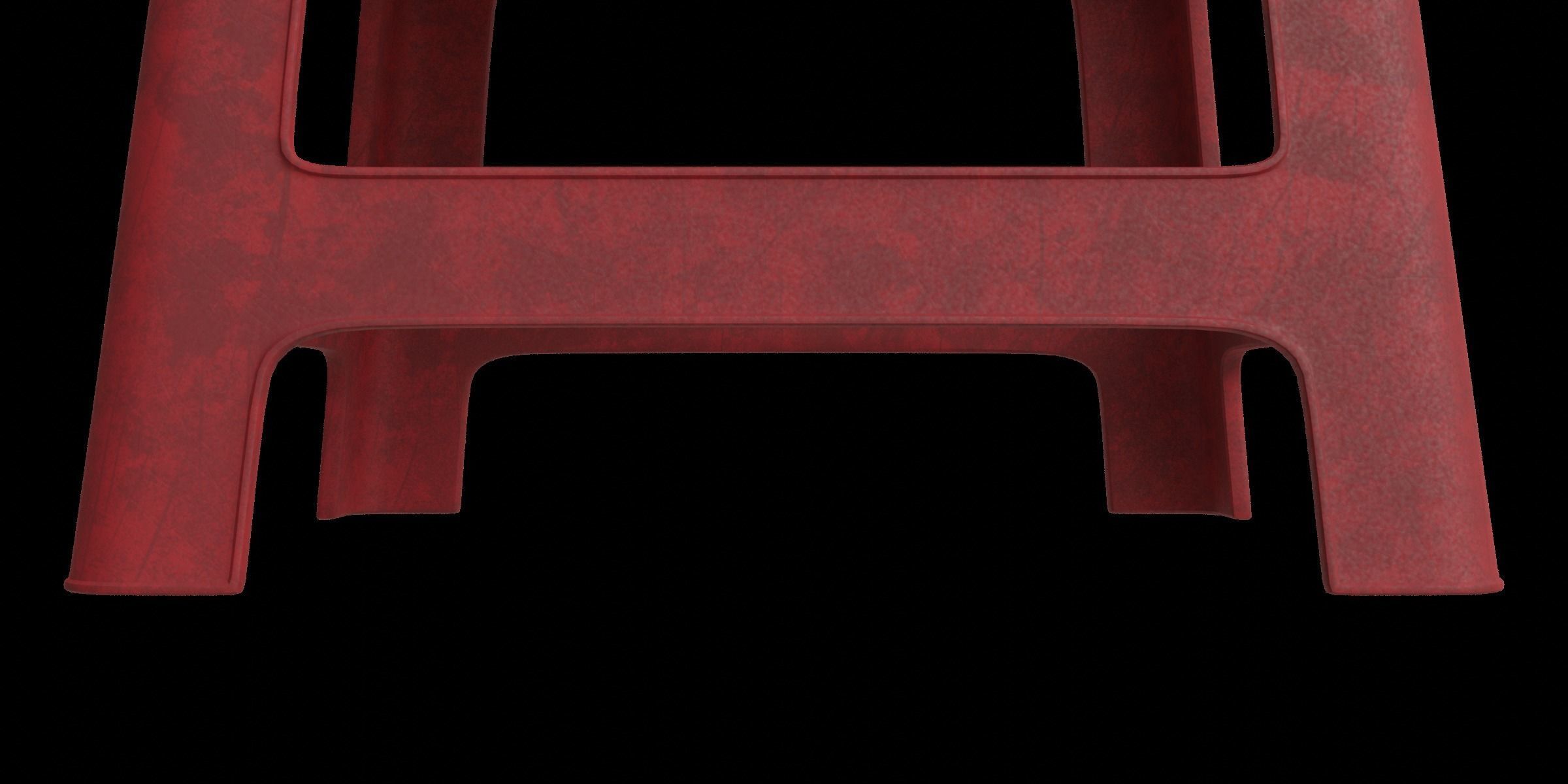 Dirty Plastic Chair Low-poly 3D model_9