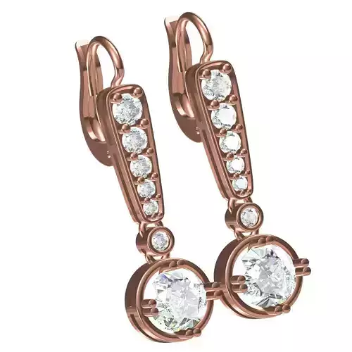 Simple Round Diamond Hoop Earring
