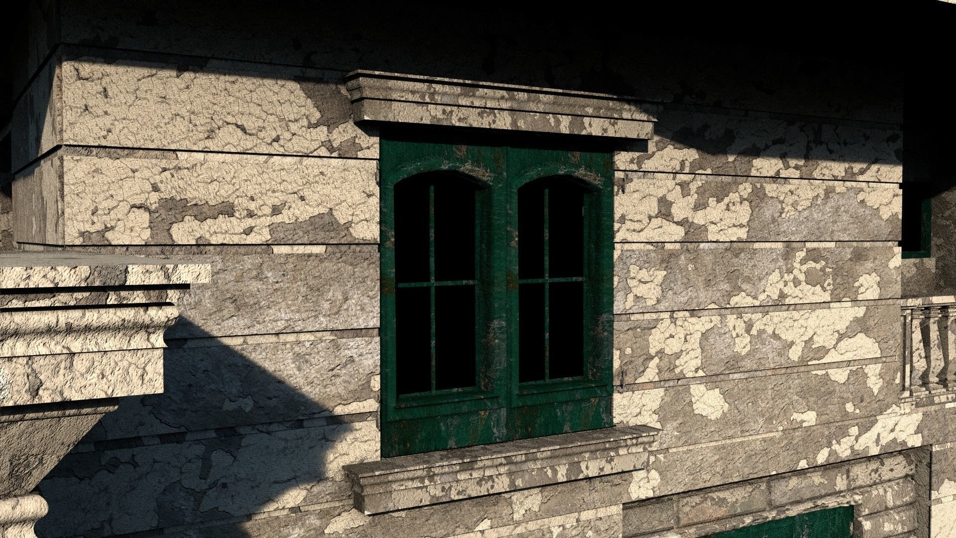 Detailed Abandoned House 3D model_10