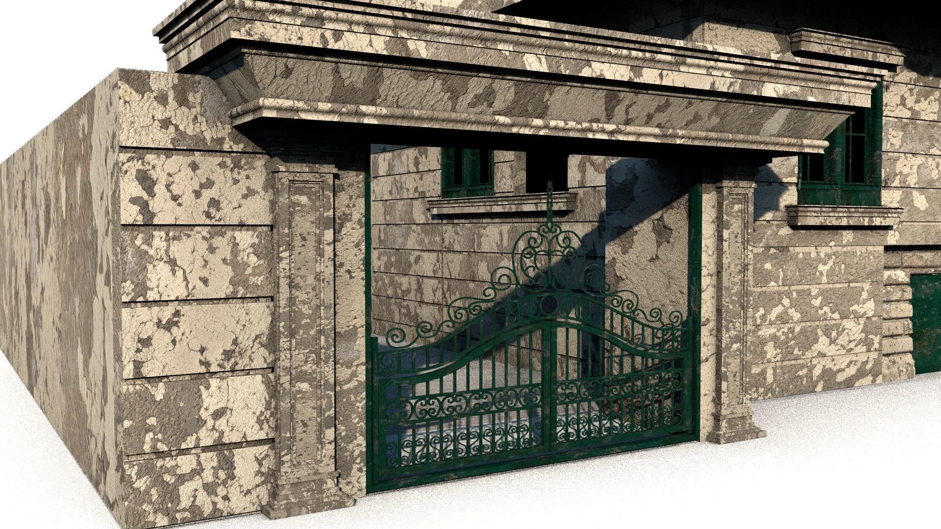 Detailed Abandoned House 3D model_2
