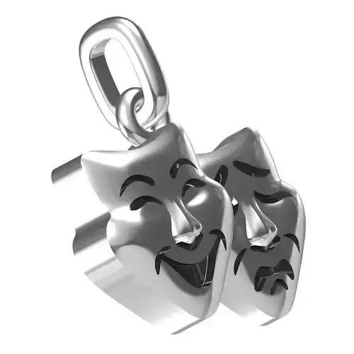 Happy and Sad Face Mask Pendant