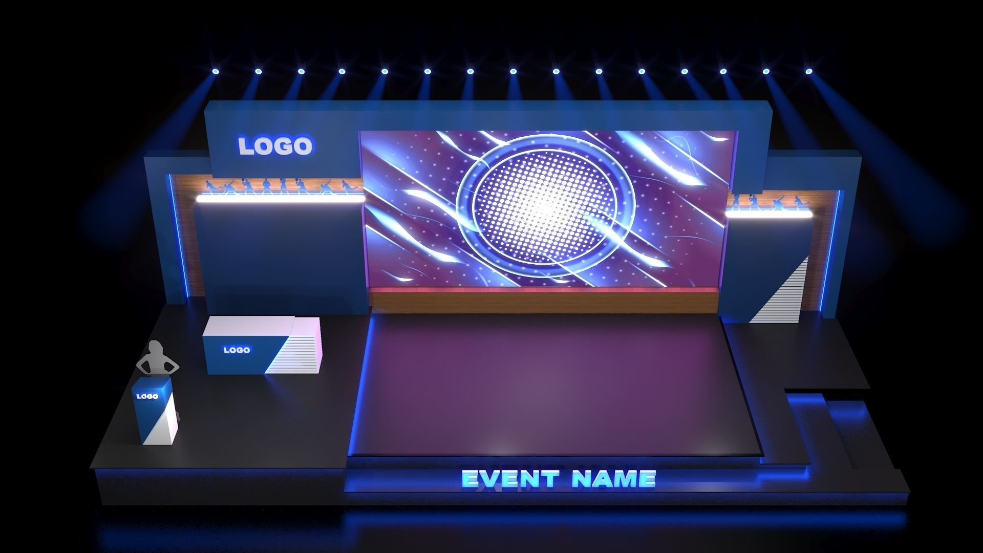 Virtual stage 3D model_3