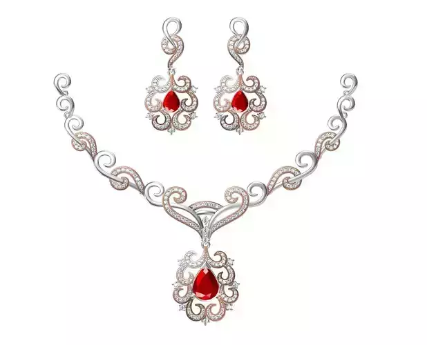 Women Necklace Earring Set STL JCD Details
