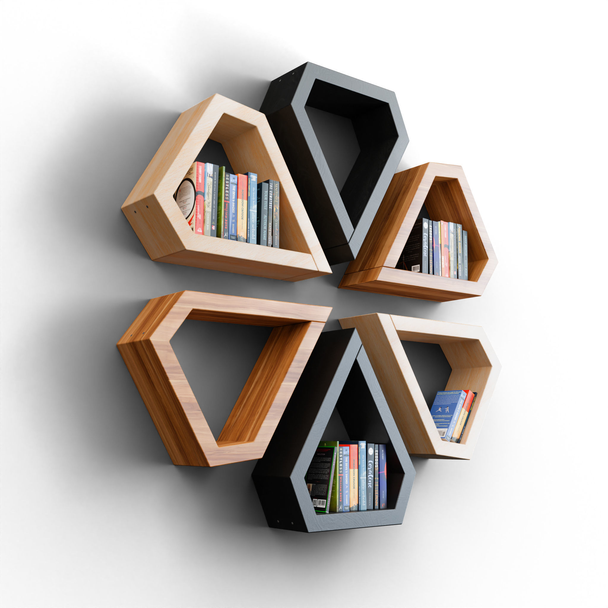 Tree Book Shelf Low-poly 3D model_3