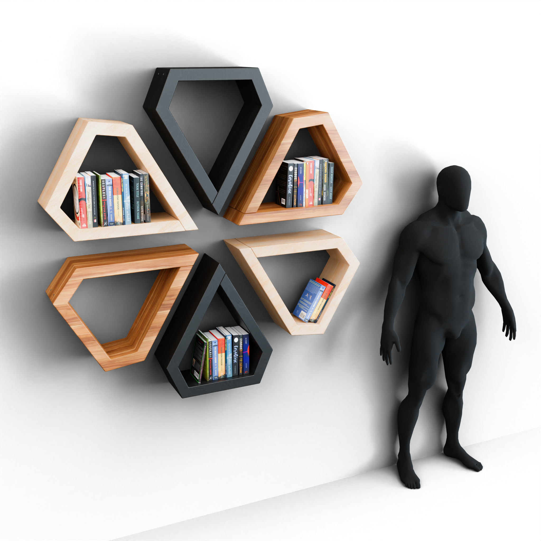 Tree Book Shelf Low-poly 3D model_4
