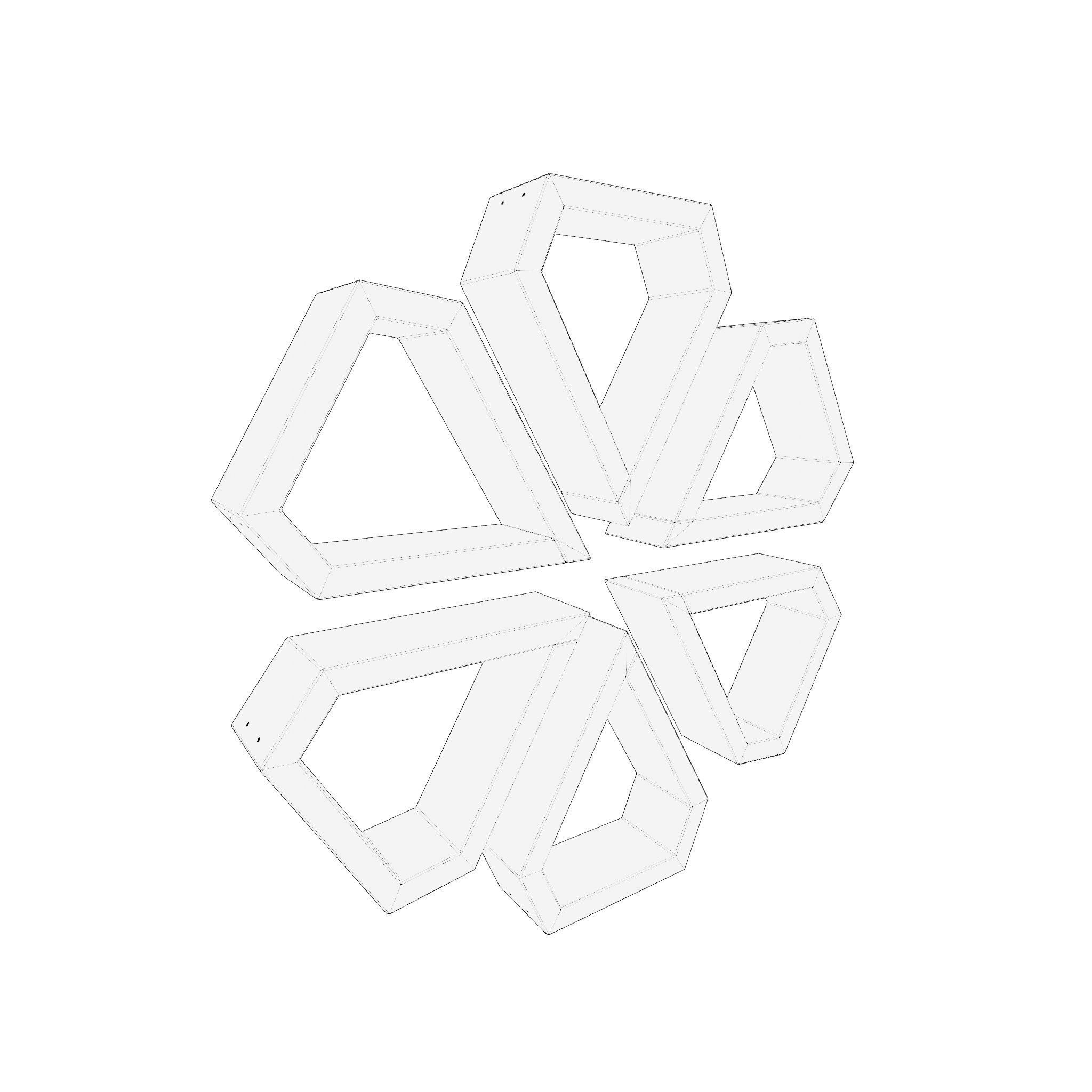 Tree Book Shelf Low-poly 3D model_5