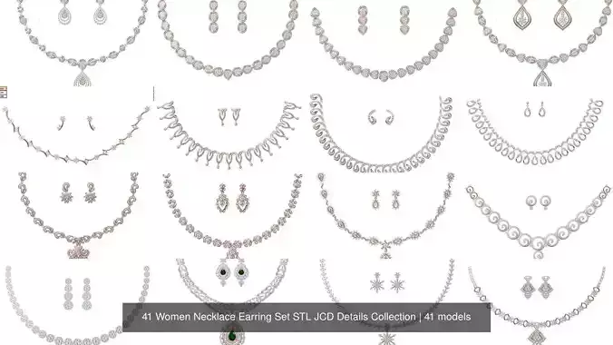 41 Women Necklace Earring Set STL JCD Details Collection