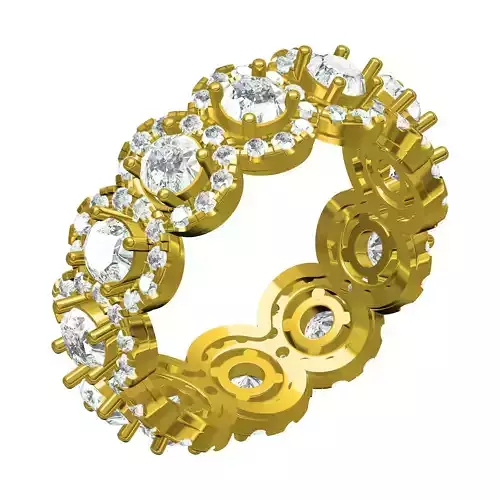 Round Halo Eternity Band