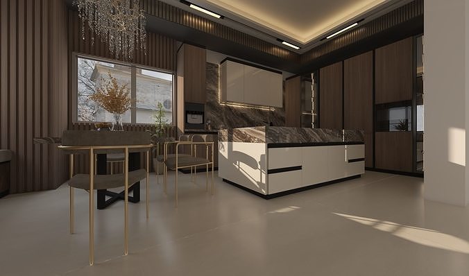 Master Kitchen Design 3D model 7