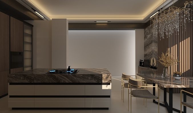 Master Kitchen Design 3D model 2