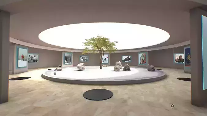 VR Art Gallery Rock Garden new Low-poly 3D model