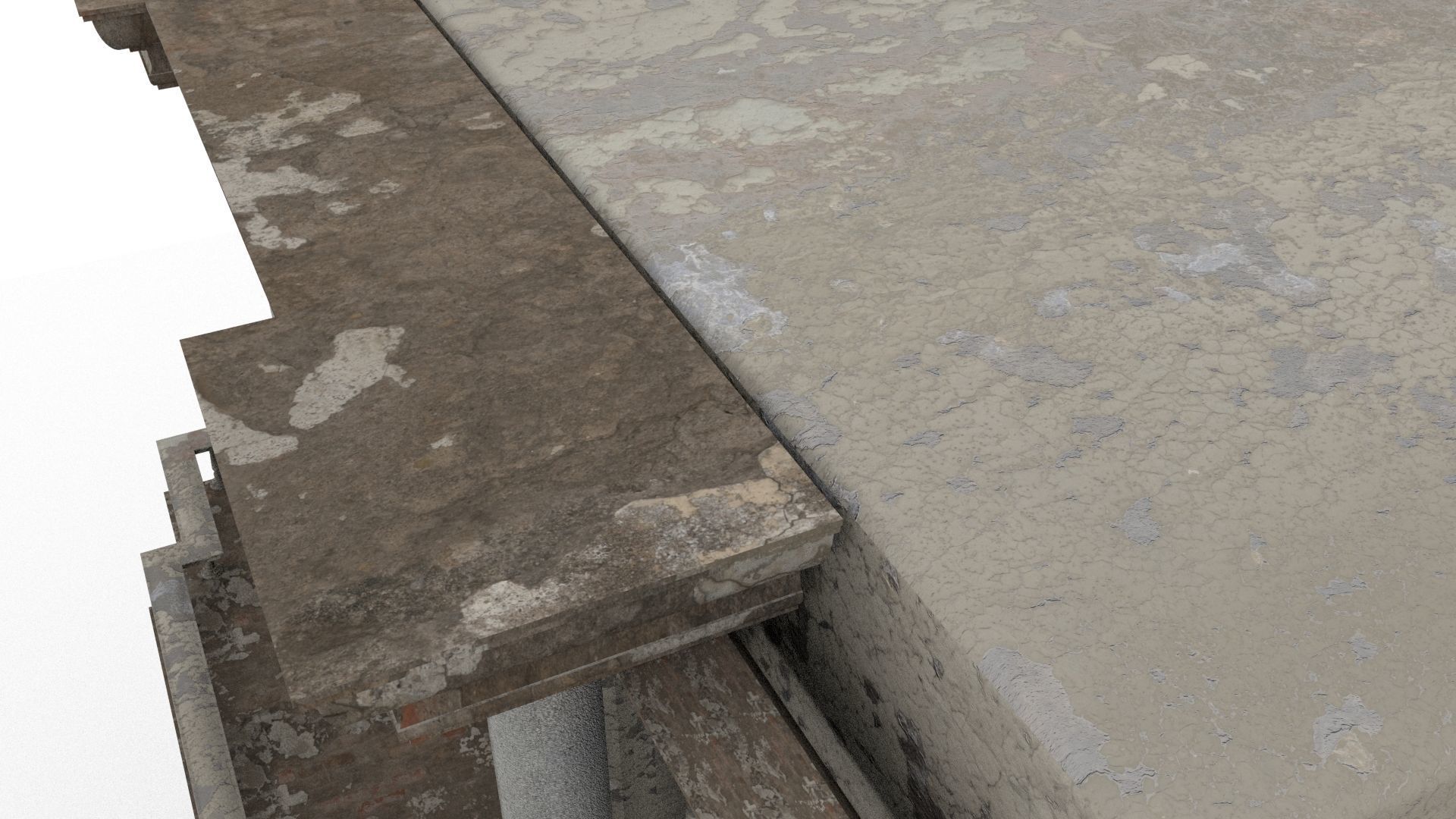 Detailed Ruined House 3D model_4