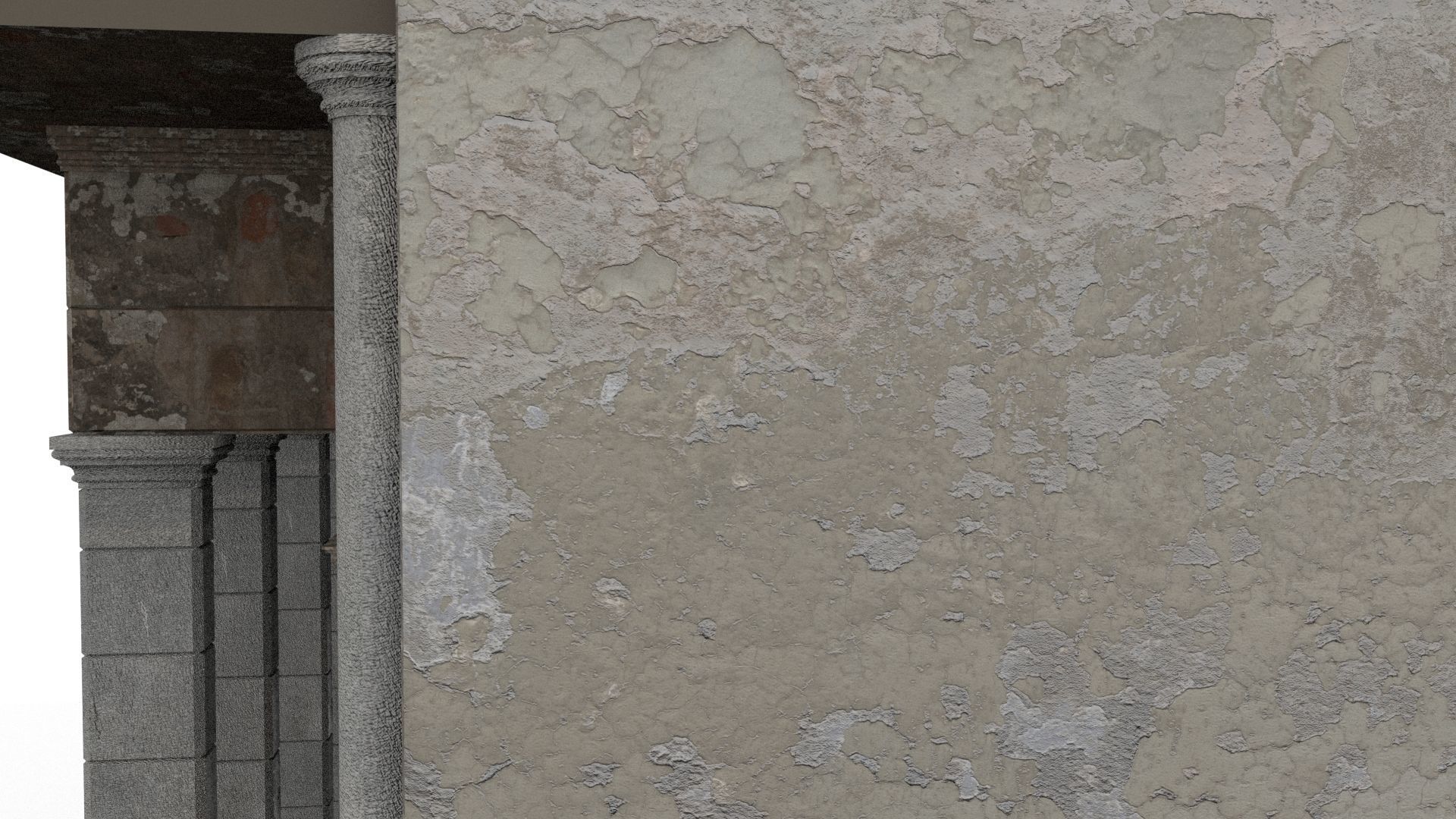 Detailed Ruined House 3D model_3