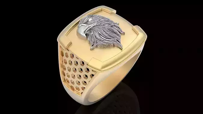Eagle ring silver gold jewelry printable 3D model