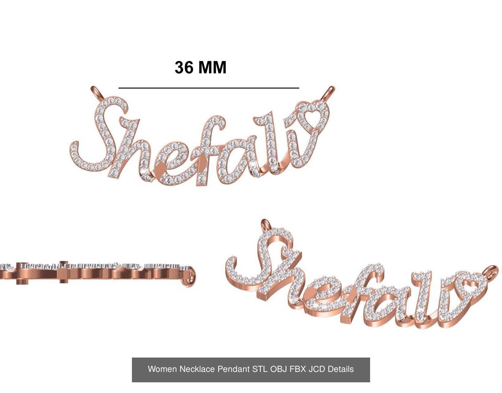 16 Women Necklace Pendant STL OBJ FBX JCD Details Collection _10