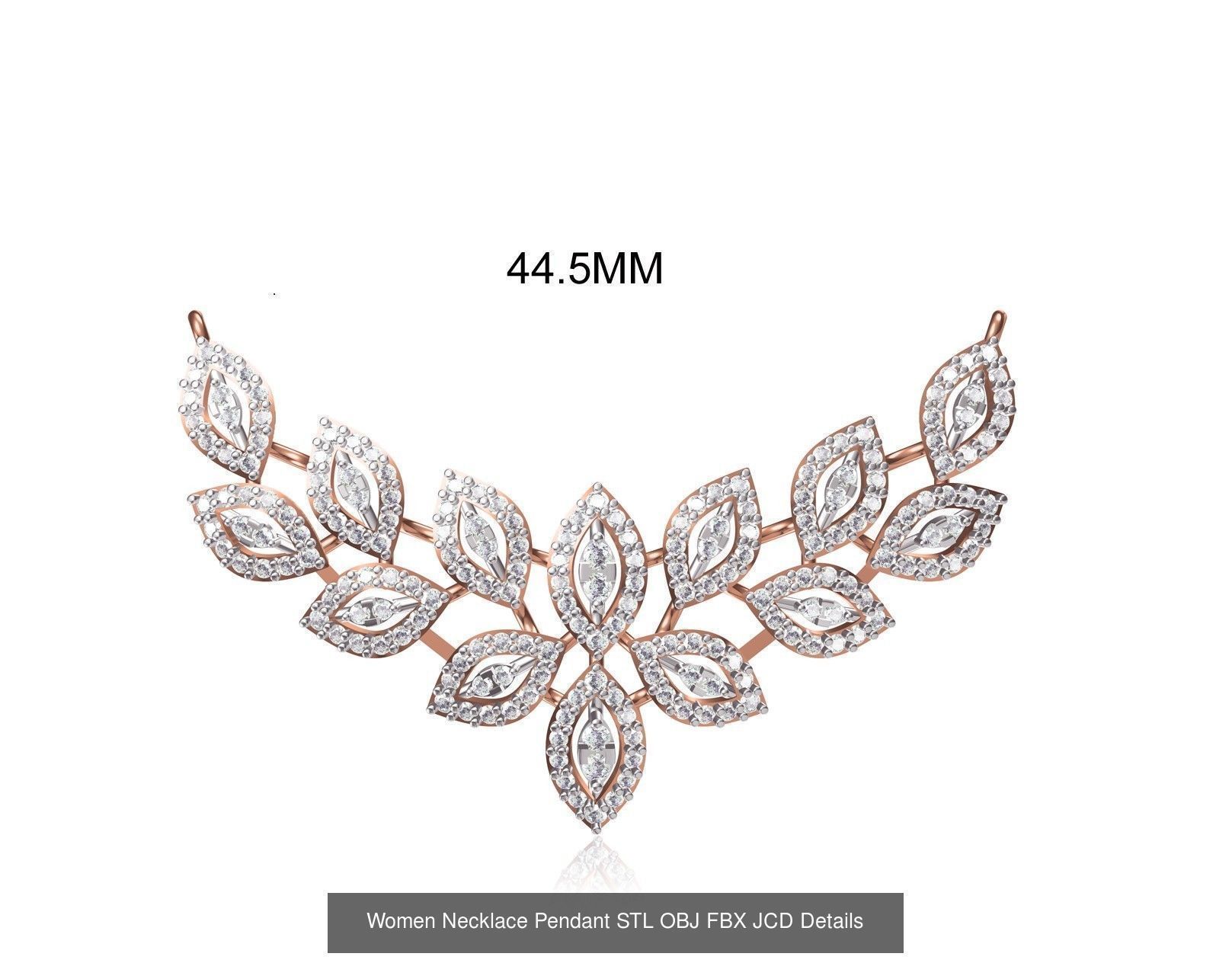 16 Women Necklace Pendant STL OBJ FBX JCD Details Collection _1